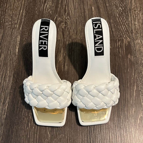 River Island | Shoes | Asos River Island White Padded Woven Mules | Poshmark
